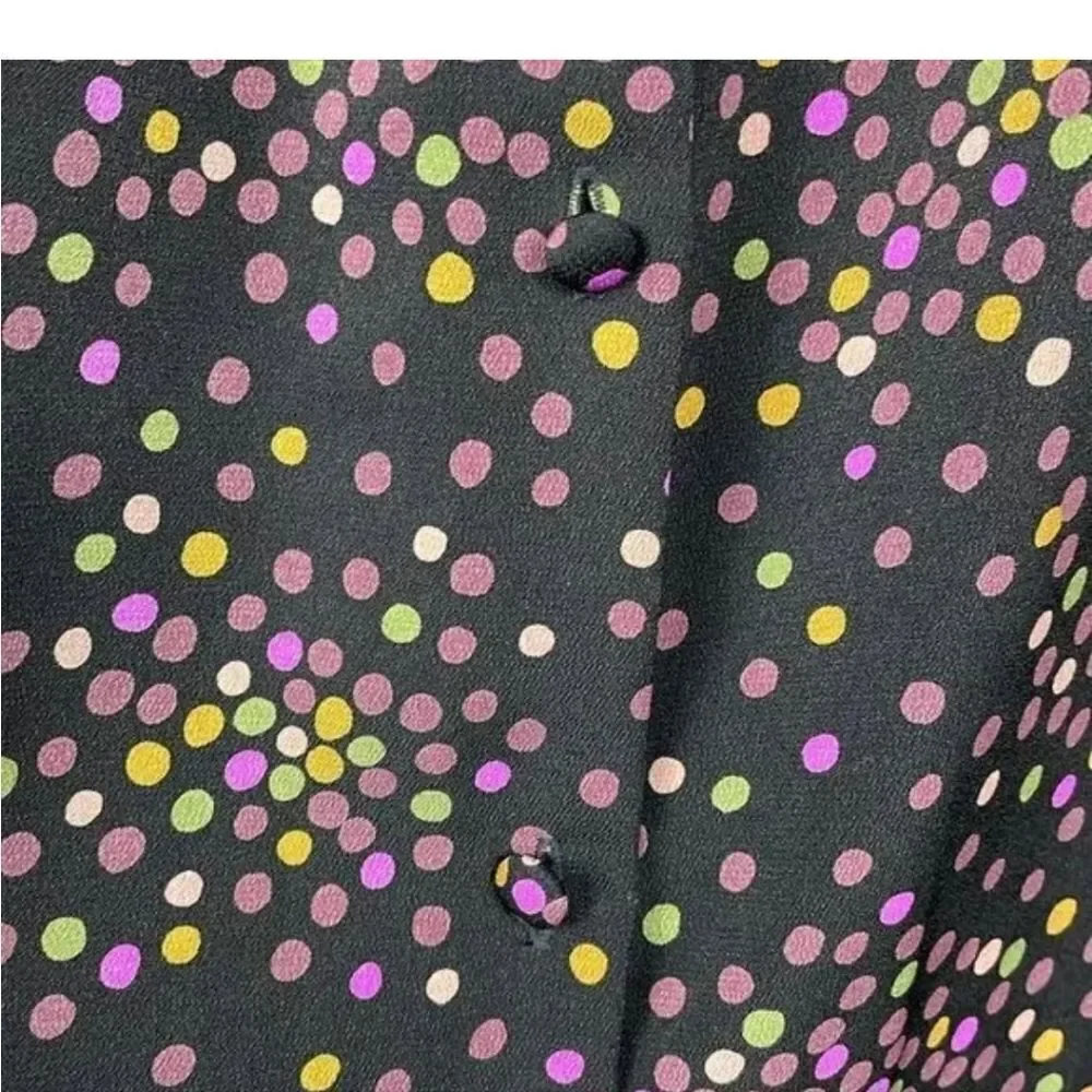 Kate Spade Disco Dots Ruffle Shirt Dress Black Size 4 EUC